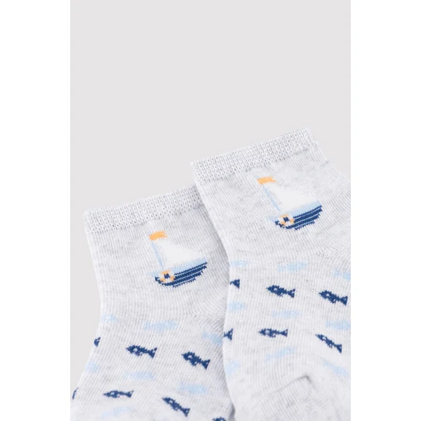 Lot de 3 chaussettes courtes pour bébé avec motif ours pirate
