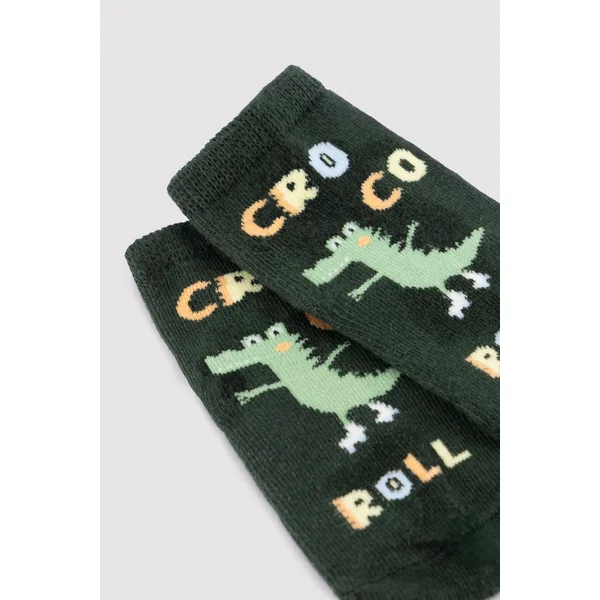 Lot de 3 chaussettes courtes pour bébé à motif crocodile