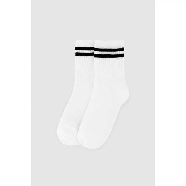 Lot de 3 chaussettes courtes pour enfants avec détails rayés