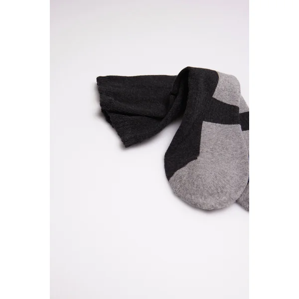 Lot de 3 chaussettes de sport en éponge grises et noires