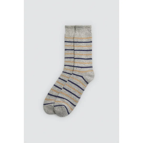 Lot de 3 chaussettes en angora avec revers anti-pression et imprimé géométrique