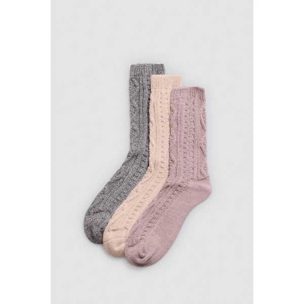 Lot de 3 chaussettes femme extra douces avec une texture jersey