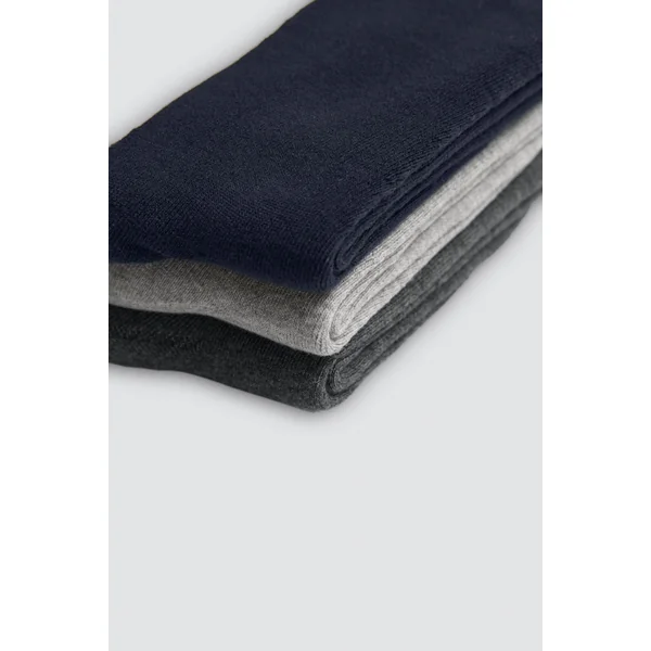 Lot de 3 chaussettes hautes thermiques avec poignets anti-pression aux couleurs neutres