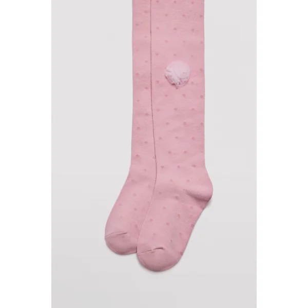 Lot de 3 chaussettes justaucorps fille détail fleurs à pois
