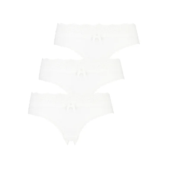 Lot de 3 culottes brésiliennes Dakota - Blanc