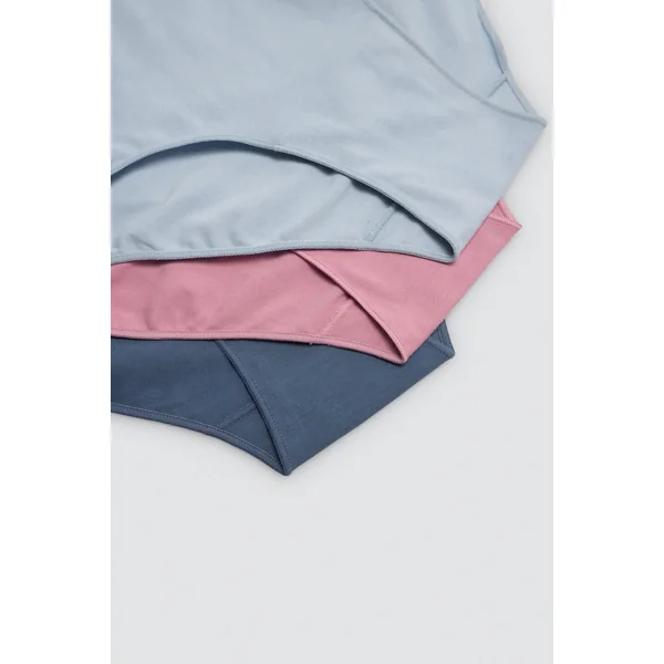 Lot de 3 culottes taille haute basiques en coton