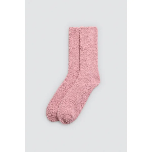 Lot de 4 chaussettes en flanelle de couleur unie