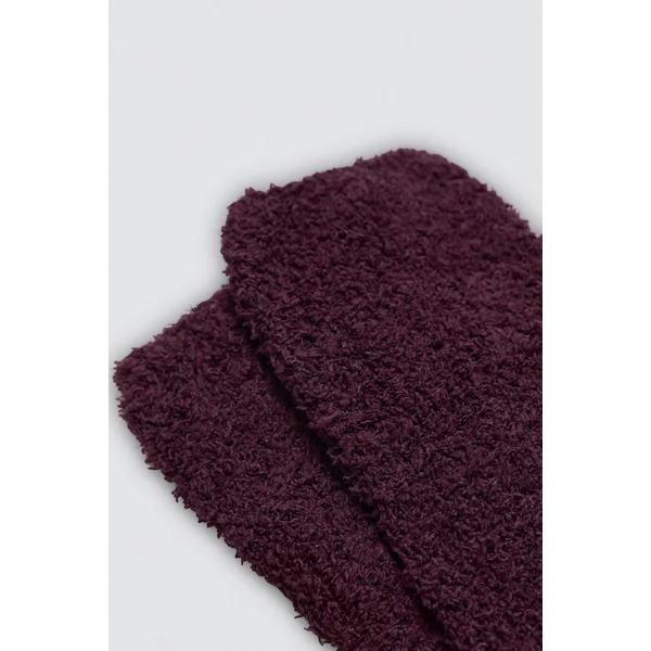 Lot de 4 chaussettes en flanelle de couleur unie