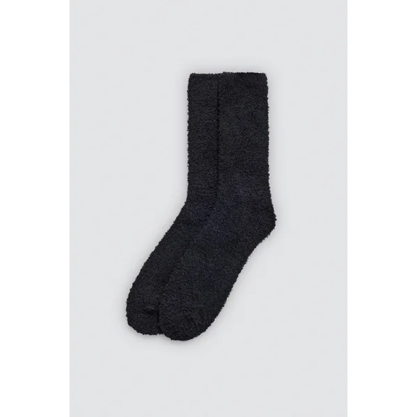 Lot de 4 chaussettes en flanelle de couleur unie