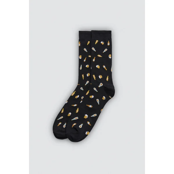 Lot de 4 chaussettes hautes avec revers imprimés anti-pression