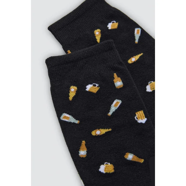 Lot de 4 chaussettes hautes avec revers imprimés anti-pression