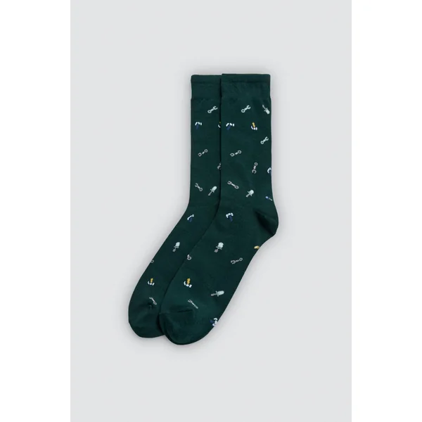 Lot de 4 chaussettes hautes avec revers imprimés anti-pression