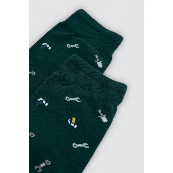 Lot de 4 chaussettes hautes avec revers imprimés anti-pression