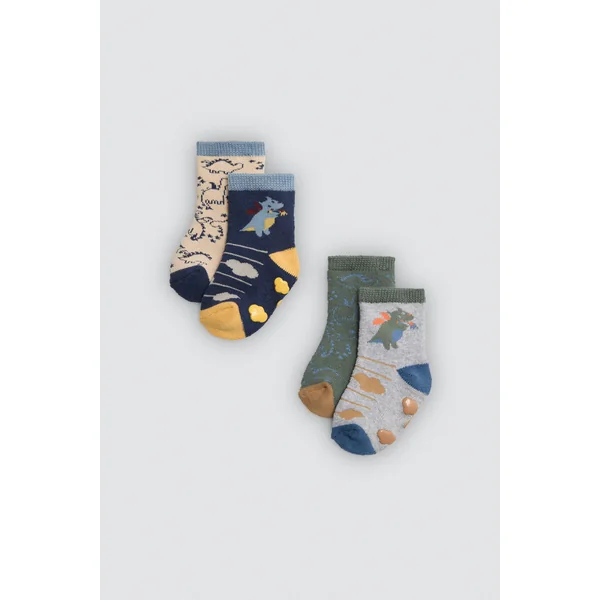 Lot de 4 chaussettes thermiques antidérapantes pour bébé Dragon Tale