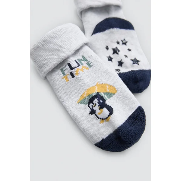 Lot de 4 chaussettes thermiques antidérapantes pour bébé Pingouin Jouet