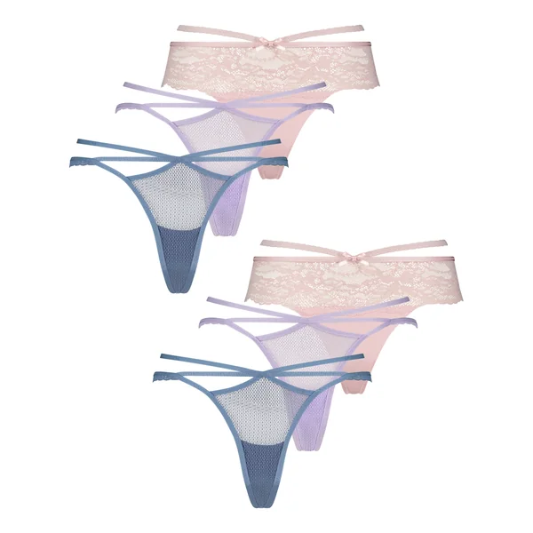 Lot de 6 slips brésiliens - Bleu