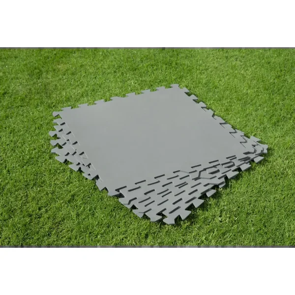 Lot de 9 tapis de sol pour piscine - 50 x 50 cm - gris