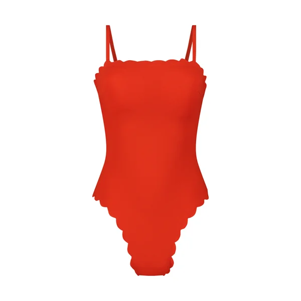 Maillot de bain Bandeau Scallop - Rouge