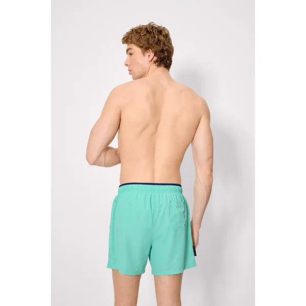 Maillot de bain basique mi-long avec détail vert à la taille