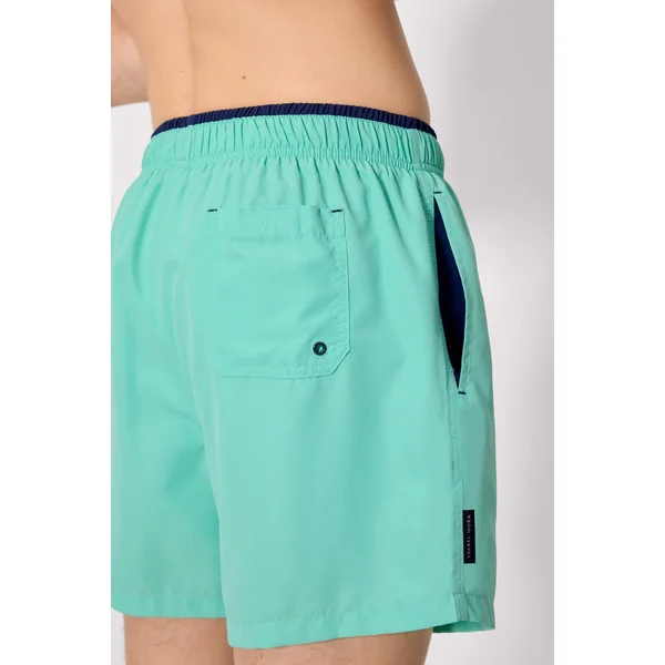 Maillot de bain basique mi-long avec détail vert à la taille