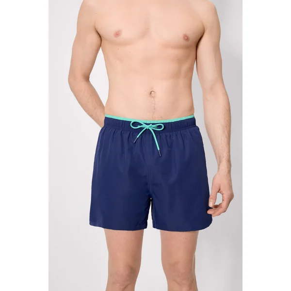 Maillot de bain bleu marine basique avec détail à la taille.