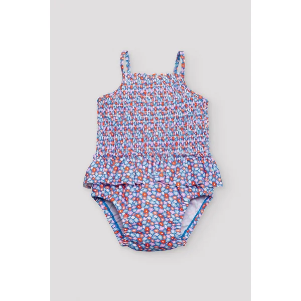 Maillot de bain bébé nid d'abeille petites fleurs