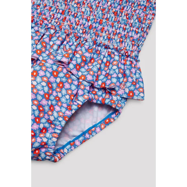 Maillot de bain bébé nid d'abeille petites fleurs