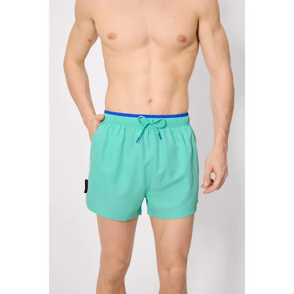 Maillot de bain court avec détail bleu à la taille