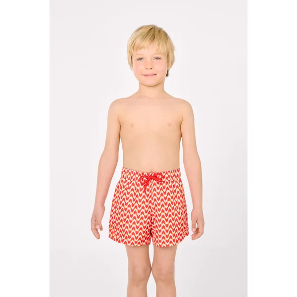 Maillot de bain court pour garçon avec imprimé ethnique multicolore