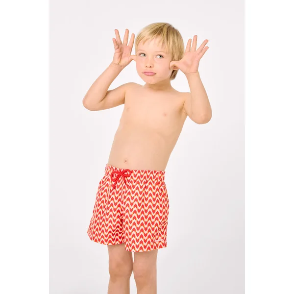 Maillot de bain court pour garçon avec imprimé ethnique multicolore