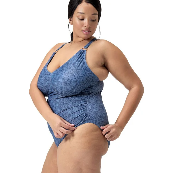 Maillot De Bain Eco Print V Neck 1P Plussizes