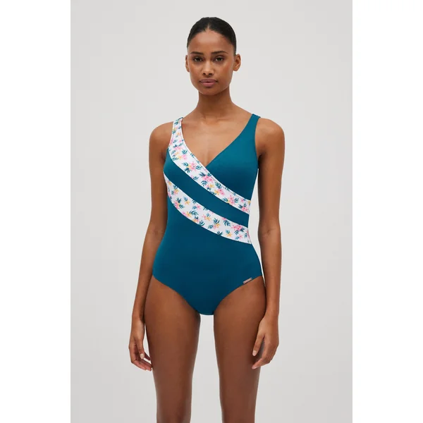 Maillot de bain galbant fleuri micropiqué