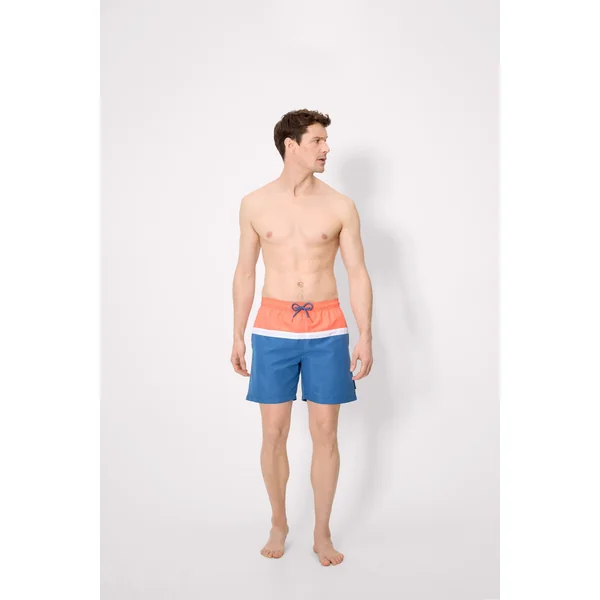 Maillot de bain long à rayures multicolores
