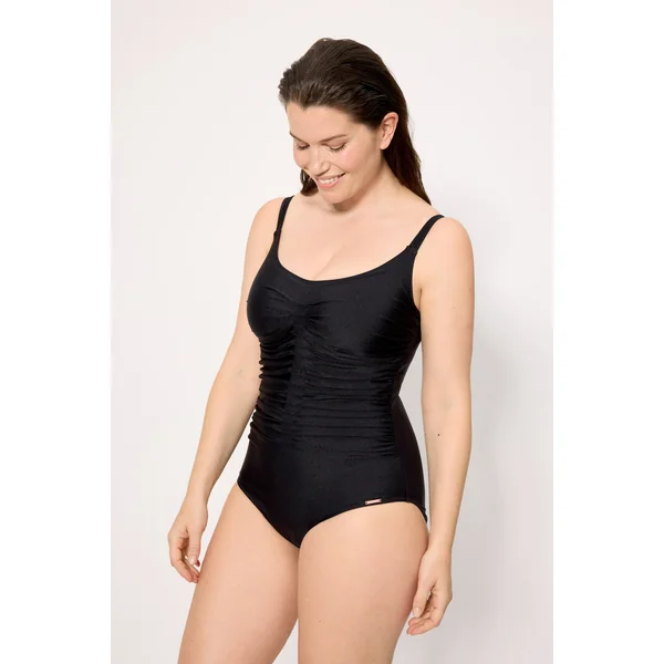 Maillot de bain noir à paillettes qui affine la poitrine et le ventre
