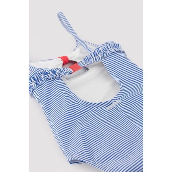 Maillot de bain pour fille avec nœud et volants, imprimé rayé