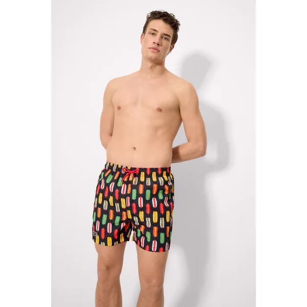 Maillot de bain taille moyenne imprimé hot-dog multicolore Sockarrats