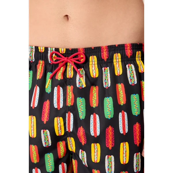 Maillot de bain taille moyenne imprimé hot-dog multicolore Sockarrats