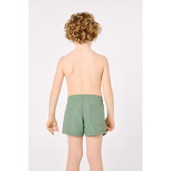 Maillot de bain vert uni pour garçon