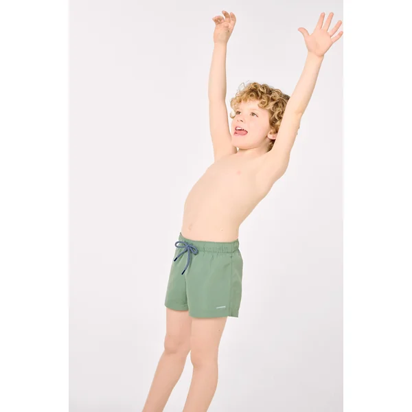 Maillot de bain vert uni pour garçon