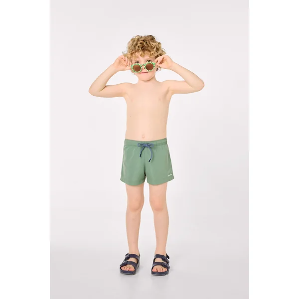 Maillot de bain vert uni pour garçon