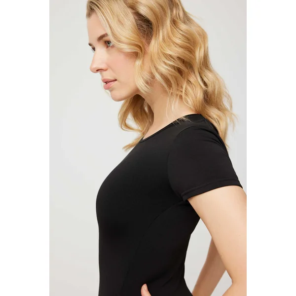Maillot de corps thermique noir à manches courtes