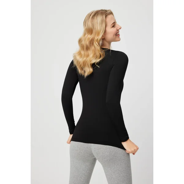 Maillot de corps thermique noir à manches longues