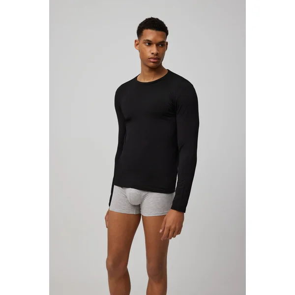 Maillot de corps thermique noir à manches longues