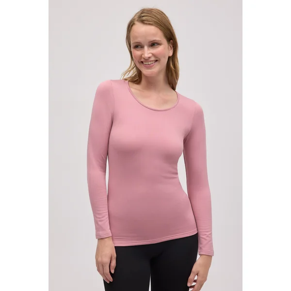 Maillot de corps thermique rose à manches longues