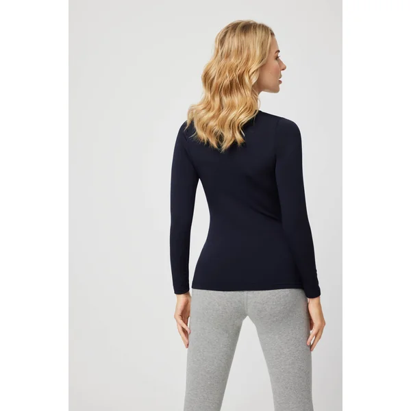 Maillot de corps thermique à manches longues bleu marine