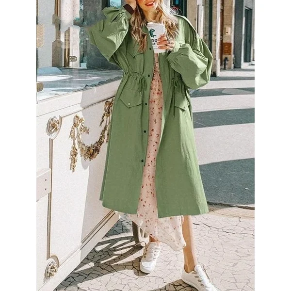 Manteau Long Bohème Kaki