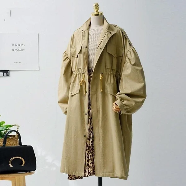 Manteau Long Bohème Kaki