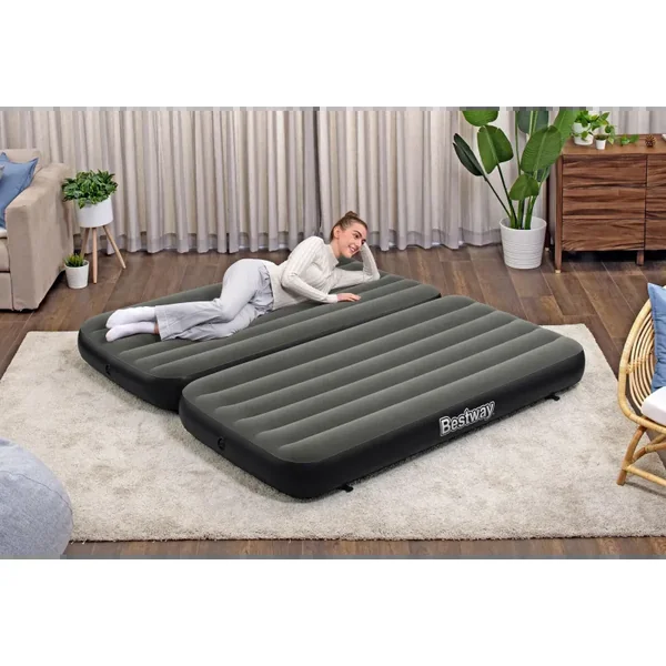 Matelas gonflable 2 personnes 188 x 99 x 25 cm lits jumeaux 3 en 1
