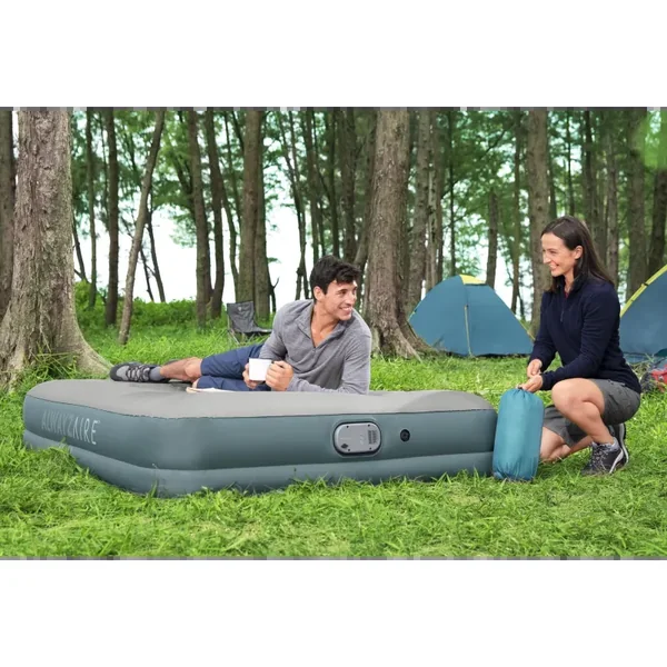 Matelas gonflable 2 personnes 203 x 152 x 36cm pompe AlwayzAire électrique gris