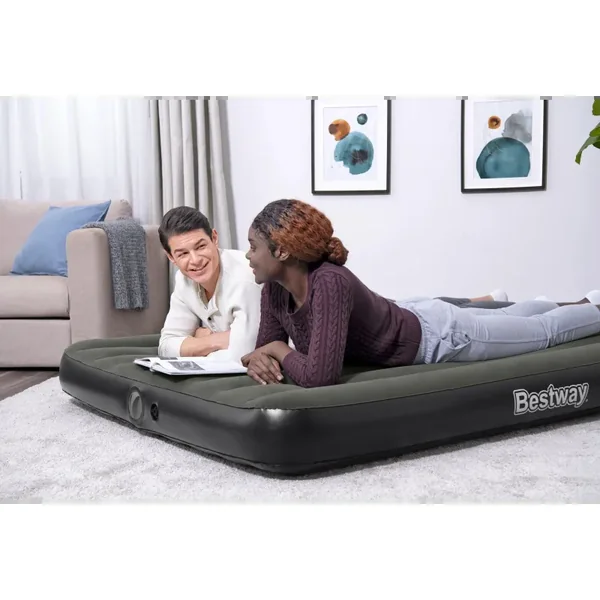 Matelas gonflable 2 personnes avec pompe rechargeable 203 x 152 x 25cm